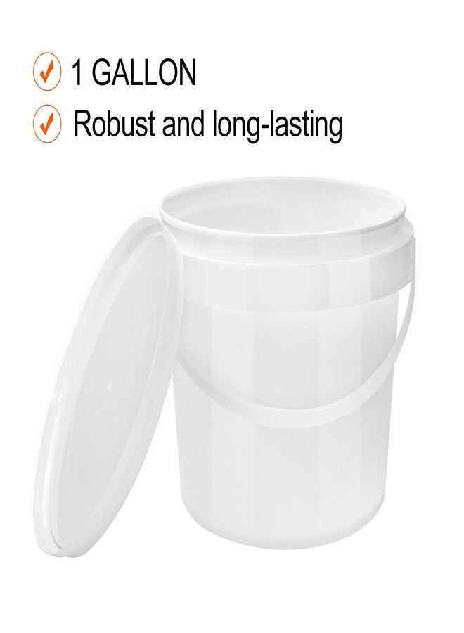 SENONAPO 13 Pack 1.5 Quart White Plastic Bucket with Handle and Lid Food Storage Containers Round Plastic Bucket Multifunctional Pail for Paint Water Crafts Garage Organization Supplies - Image 5